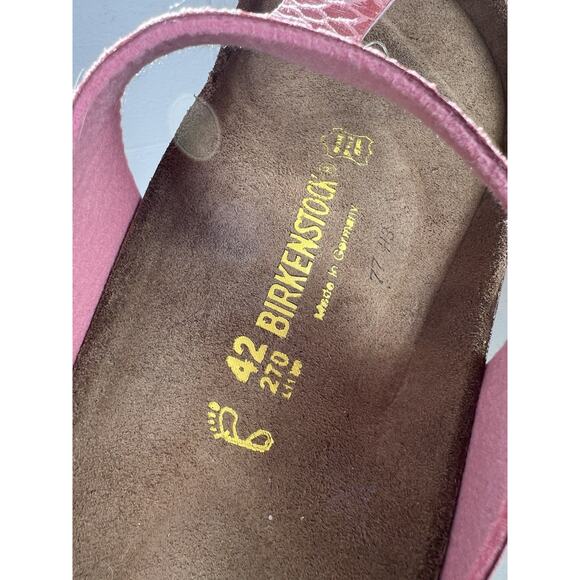 Birkenstock Gizeh Women’s 11 US 42 EU Snake Metallic Pink Rose Gold Sandals NWOB - Picture 8 of 16